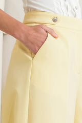 Butter Yellow Tailored Wide-Leg Pants
