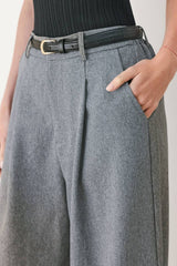 Solid Woven Wide-Leg Trousers