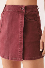 Wrap Denim Skort