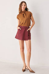 Wrap Denim Skort