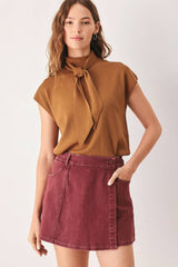 Wrap Denim Skort