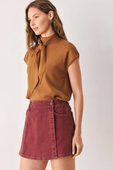 Wrap Denim Skort
