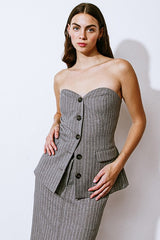 Striped Sweetheart Woven Top