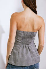 Striped Sweetheart Woven Top