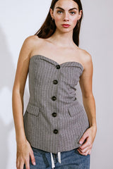 Striped Sweetheart Woven Top