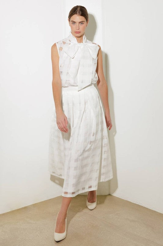 Gingham Woven Organza Top