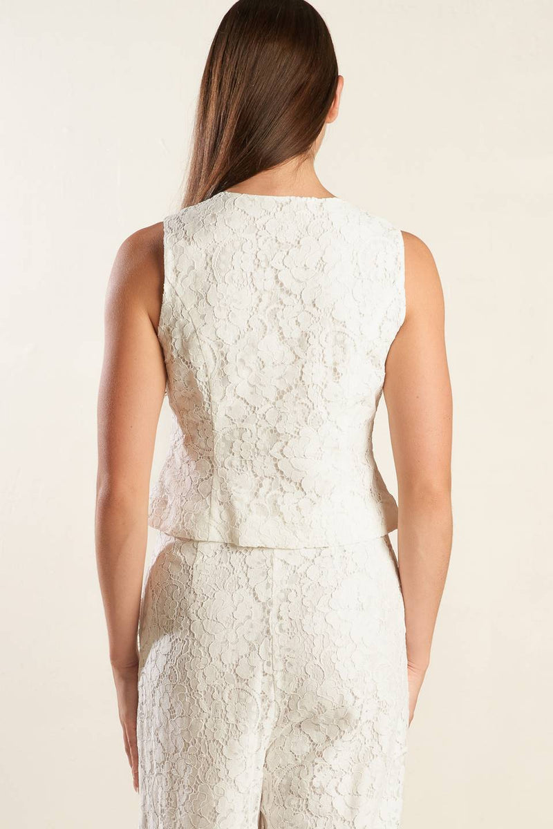 White Lace Sleeveless Vest