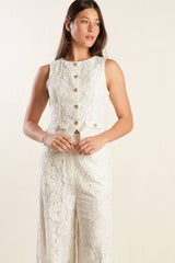 White Lace Sleeveless Vest