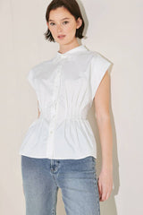 Peplum Top with Corset Waist