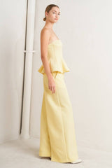 Butter Yellow Tailored Wide-Leg Pants