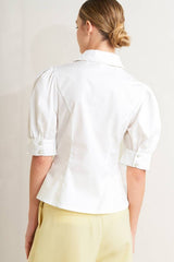 White Cotton Pintuck Blouse