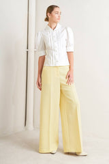 White Cotton Pintuck Blouse