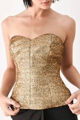 Metallic Gold Sweetheart Corset Top
