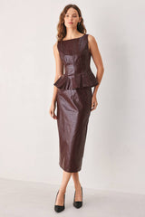 Sienna Faux Leather Peplum Top (2 Color Ways)