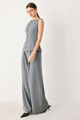 Sculpted Solid Woven Top