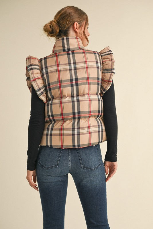 Plaid Puffer Vest