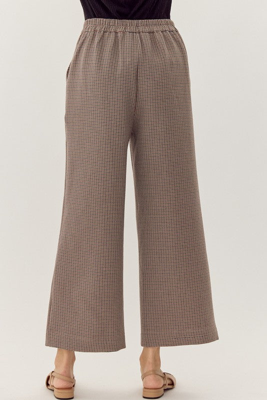 Checkered Print Wide-Leg Pants