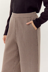 Checkered Print Wide-Leg Pants