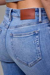 High-Rise Cuffed Straight Jeans