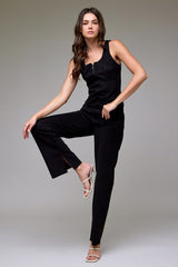 Black Suede-Feel High Rise Pants