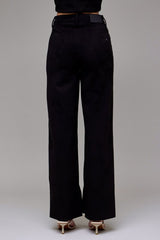 Black Suede-Feel High Rise Pants