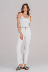 Inseam Flared White Denim