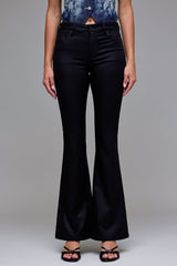 Black Coated Flare Jeans