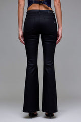 Black Coated Flare Jeans