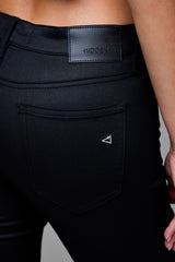 Black Coated Flare Jeans