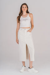 Peyton High Waist Midi Skirt ( Lt. Blue, Sea Salt)