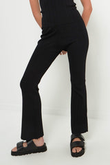 Rib Flared Knit Pants