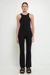 Rib Flared Knit Pants