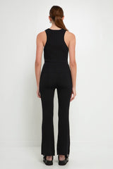 Rib Flared Knit Pants