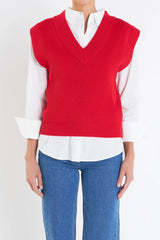 Throw On Solid Sweater Vest (2 Color Ways)