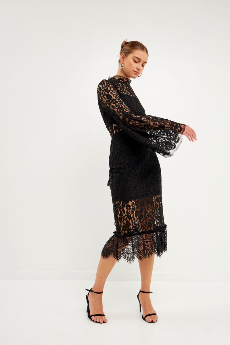 Cutout Lace Midi Dress