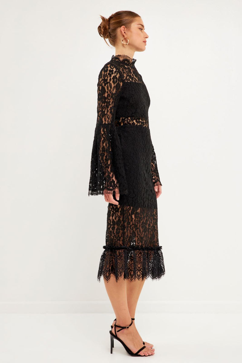 Cutout Lace Midi Dress