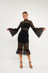 Cutout Lace Midi Dress