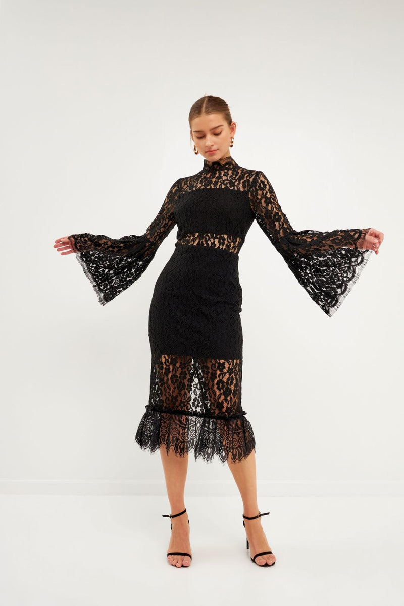 Cutout Lace Midi Dress
