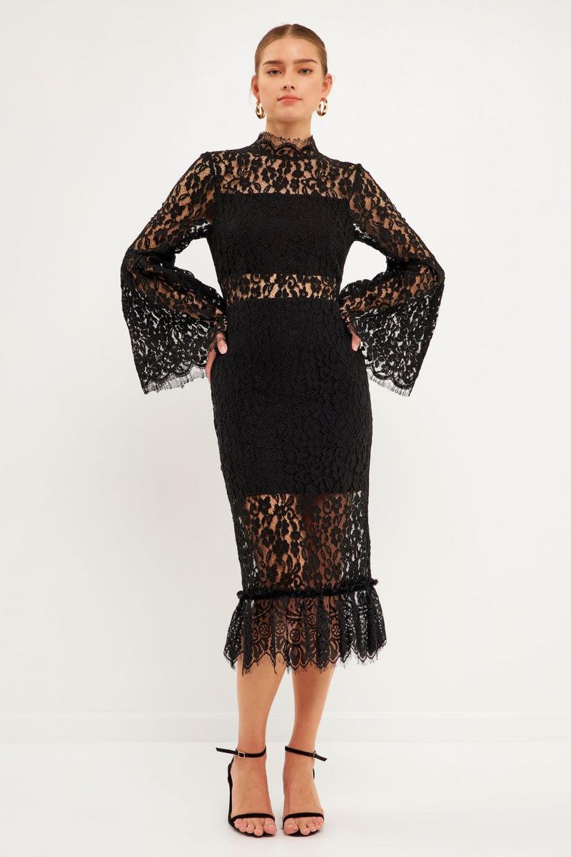 Cutout Lace Midi Dress