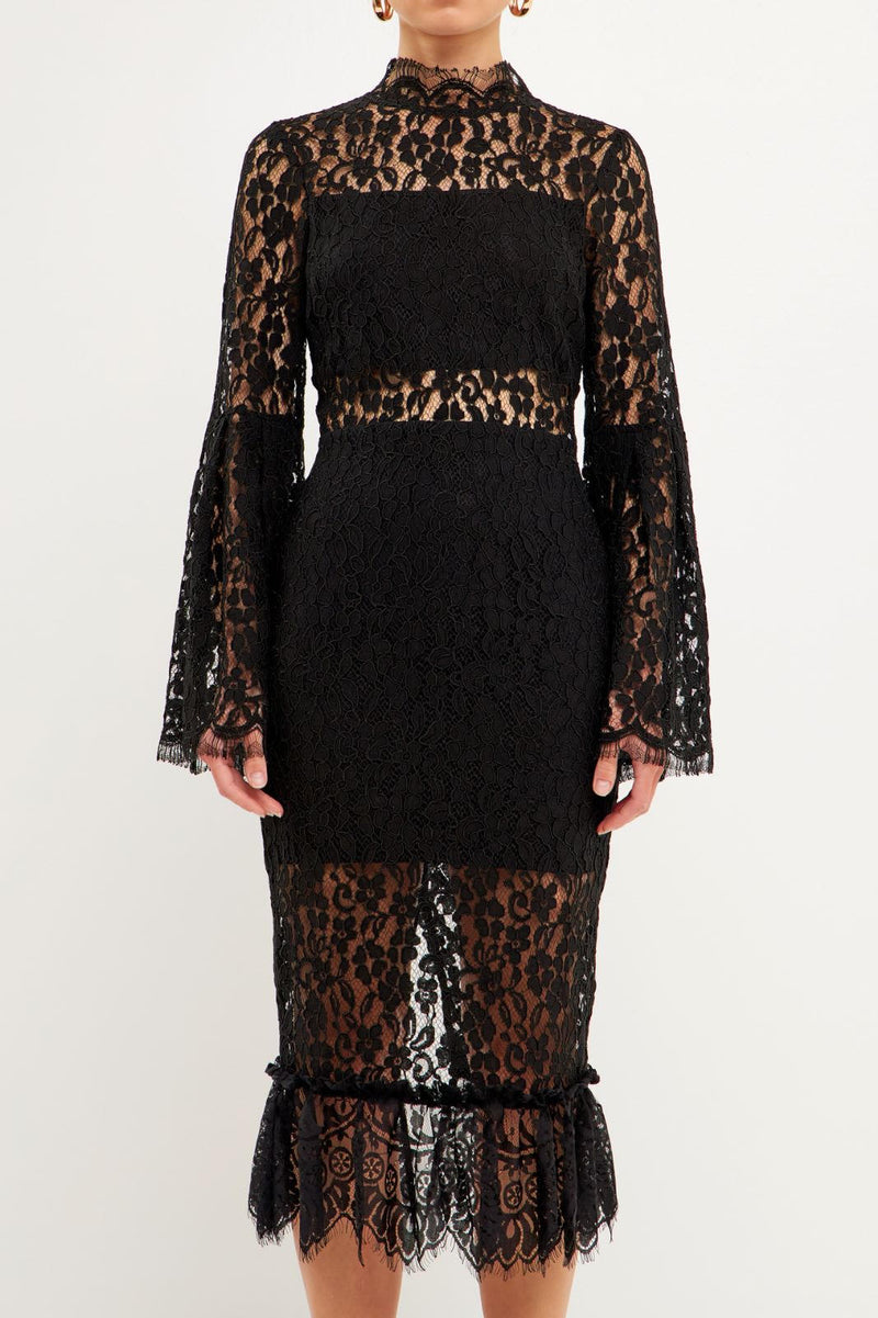 Cutout Lace Midi Dress