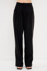 High Waisted Suit Trousers (Black, Ocean Blue)