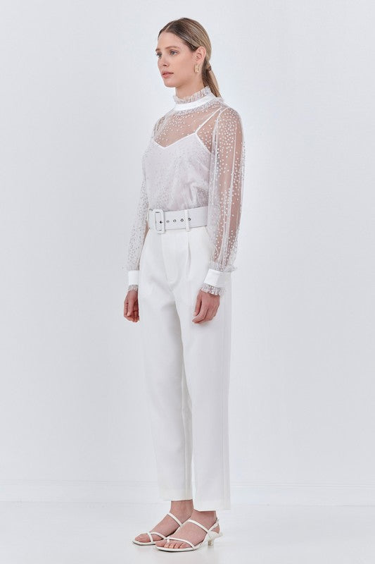 Speckled Mesh Blouse