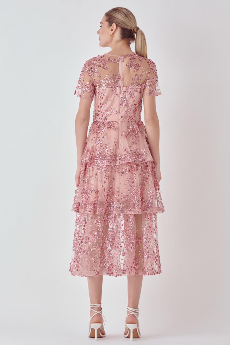 Sequins Embroidered Maxi Dress