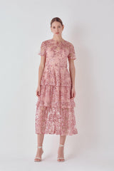 Sequins Embroidered Maxi Dress