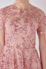 Sequins Embroidered Maxi Dress