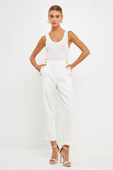 High Waisted Buttoned Trousers (Black, White)