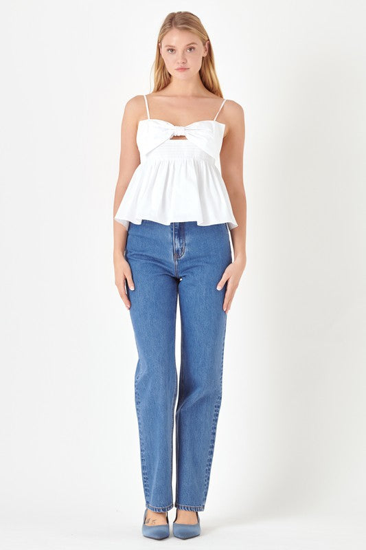Bow Peplum Top