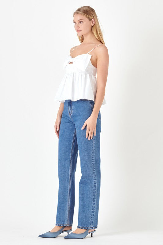 Bow Peplum Top