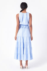 Ocean Blue Tiered Maxi Skirt