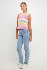 Striped Crochet Top